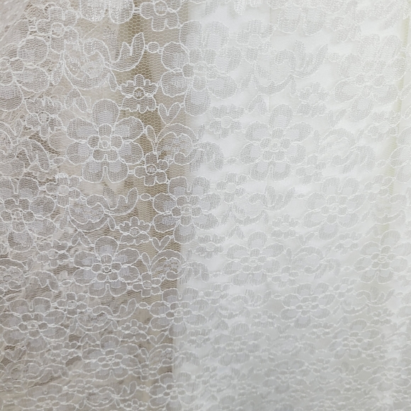 Betsey Johnson Fit & Flare Lace Midi Dress Ivory Sleeveless Wedding Evening Sz 6 - Picture 7 of 13